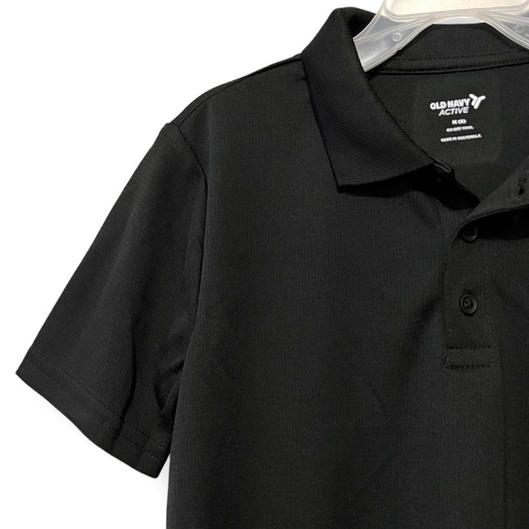 👕 Old Navy Active Boys Medium (8) Black Performance Polo, Short Sleeves - NWT - Picture 3 of 7